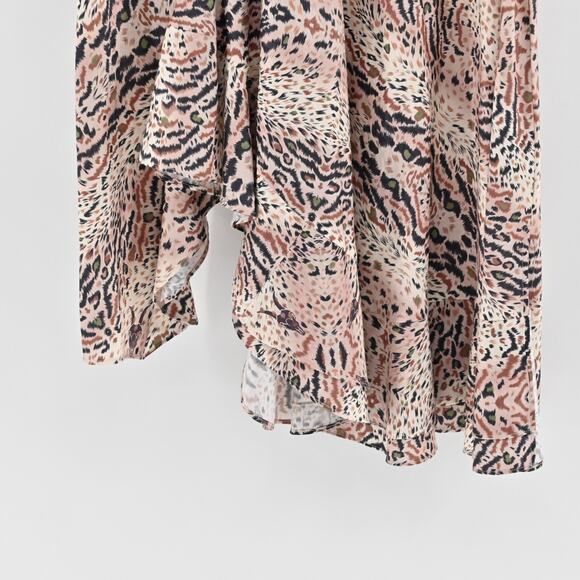 ALLSAINTS Skirt Size 4‎ Raya Arietta Animal Print Multi Ruffled Asymmetric Hem - Picture 7 of 13